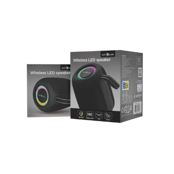 Portable Speaker GEMBIRD Black Portable/Wireless Bluetooth SPK-BT-LED-05-BK - Image 3