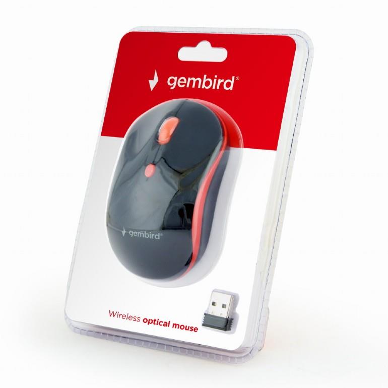 MOUSE USB OPTICAL WRL BLACK/RED MUSW-4B-03-R GEMBIRD - Image 3