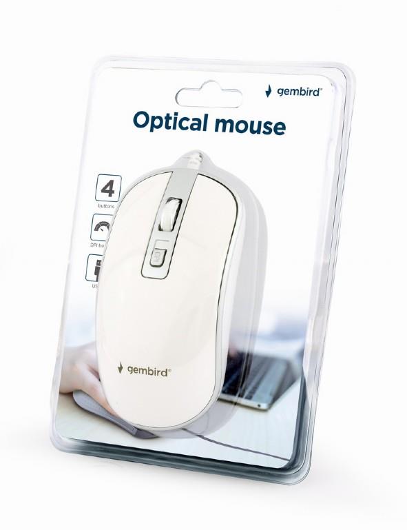 MOUSE USB OPTICAL WHITE/SILVER/MUS-4B-06-WS GEMBIRD - Image 3