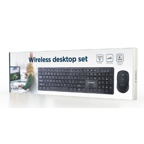 KEYBOARD +MOUSE WRL ENG/DESKTOP BK KBS-WCH-04 GEMBIRD - Image 2