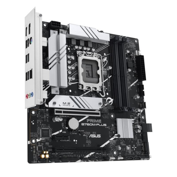 Mainboard ASUS Intel B760 Express LGA1700 Micro-ATX Memory DDR5 Memory slots 4 1xPCI-Express 4.0 1x 2xPCI-Express 4.0 16x 2xM.2 1xHDMI 1xDisplayPort 4xUSB 2.0 2xUSB 3.2 1xPS/2 1xRJ45 3xAudio port PRIMEB760M-PLUS - Image 3