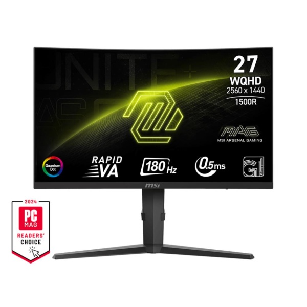 LCD Monitor MSI MAG 275CQRF QD E2 27" Gaming/Curved Swivel Height adjustable Tilt Matte Panel VA 2560x1440 16:9 180Hz 1 ms Colour Black MAG275CQRFQDE2