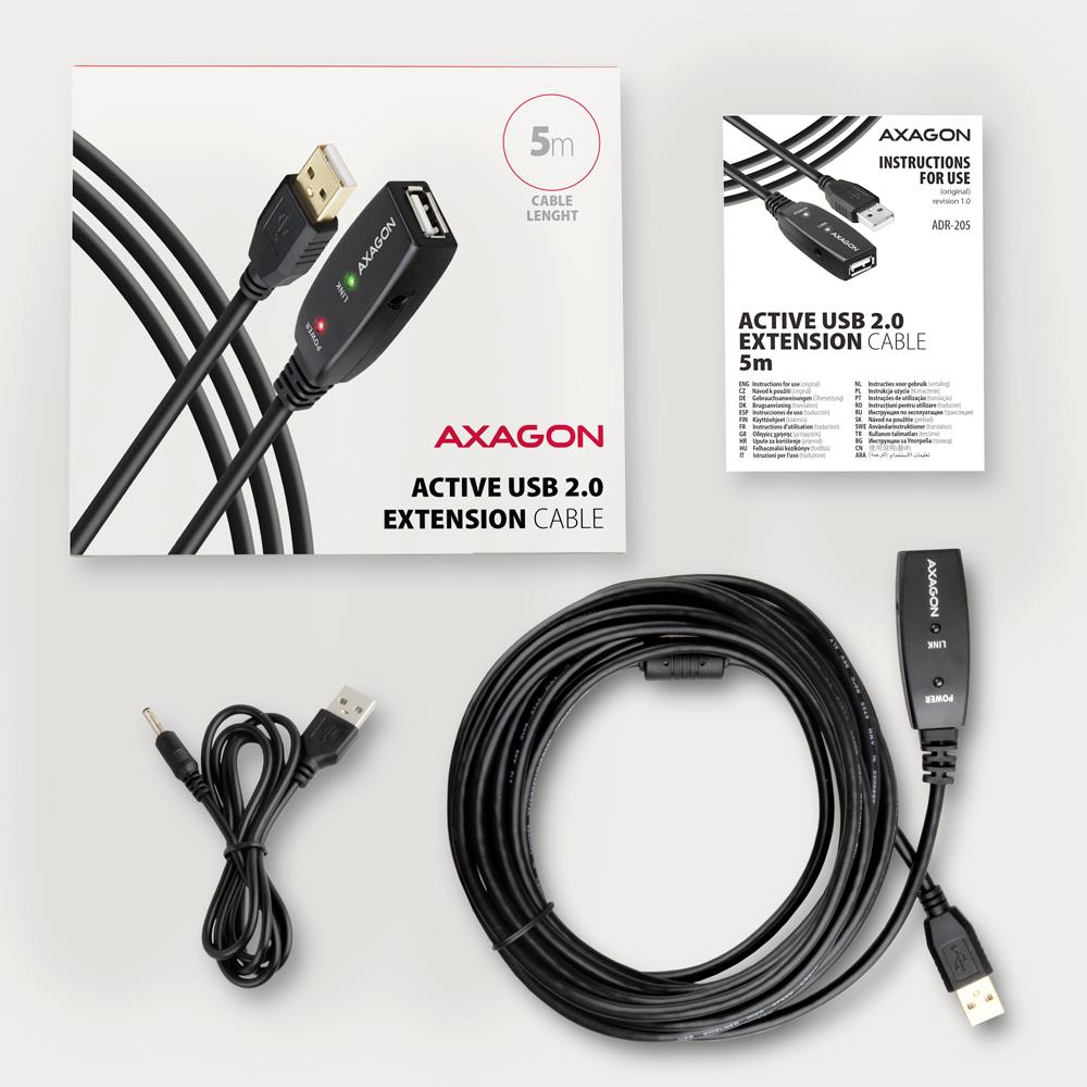 CABLE USB2.0 A-M/A-F ACTIVE/5M ADR-205 AXAGON - Image 3