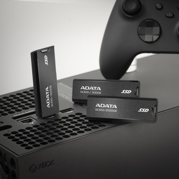External SSD ADATA SC610 1TB USB 3.2 Write speed 500 MBytes/sec Read speed 550 MBytes/sec SC610-1000G-CBK/RD - Image 6