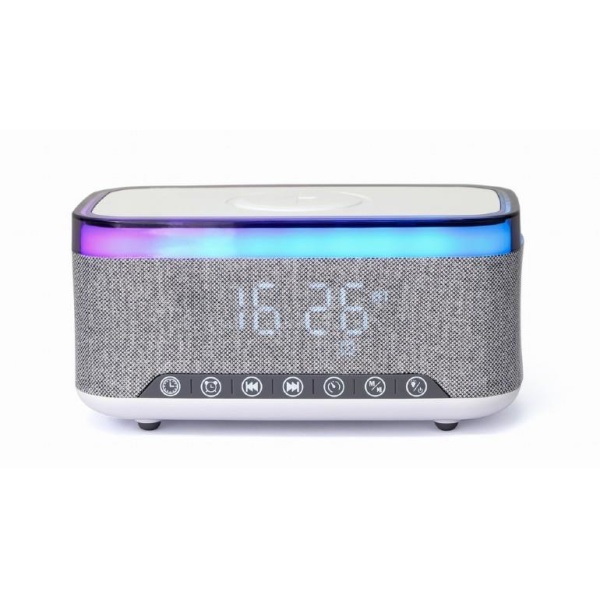 MOBILE CHARGER WRL&ALARM CLOCK/DAC-SPKBT-QC15-GR GEMBIRD - Image 3