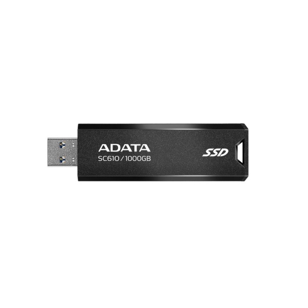 External SSD ADATA SC610 1TB USB 3.2 Write speed 500 MBytes/sec Read speed 550 MBytes/sec SC610-1000G-CBK/RD