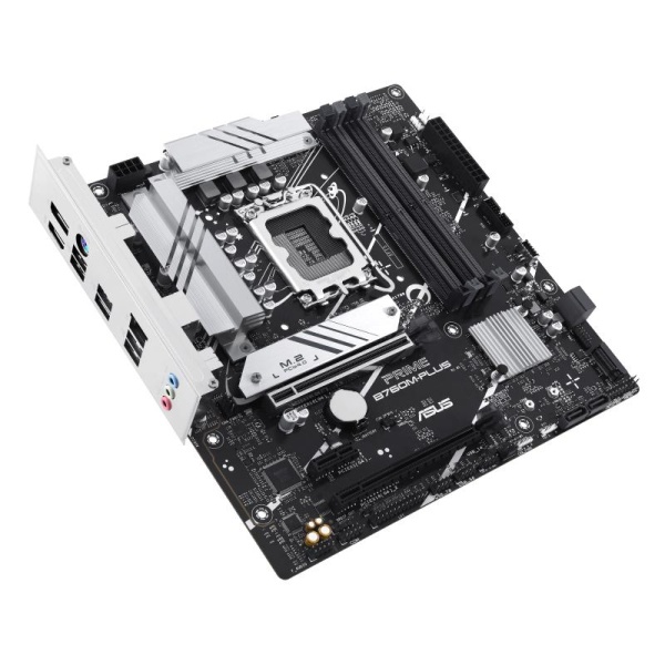 Mainboard ASUS Intel B760 Express LGA1700 Micro-ATX Memory DDR5 Memory slots 4 1xPCI-Express 4.0 1x 2xPCI-Express 4.0 16x 2xM.2 1xHDMI 1xDisplayPort 4xUSB 2.0 2xUSB 3.2 1xPS/2 1xRJ45 3xAudio port PRIMEB760M-PLUS - Image 5