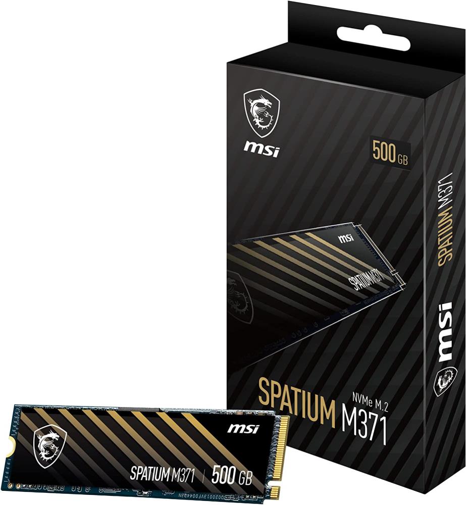 SSD MSI SPATIUM M371 500GB M.2 PCIE NVMe 3D NAND Write speed 1150 MBytes/sec Read speed 2200 MBytes/sec 2.15mm TBW 110 TB MTBF 1500000 hours S78-440K160-P83