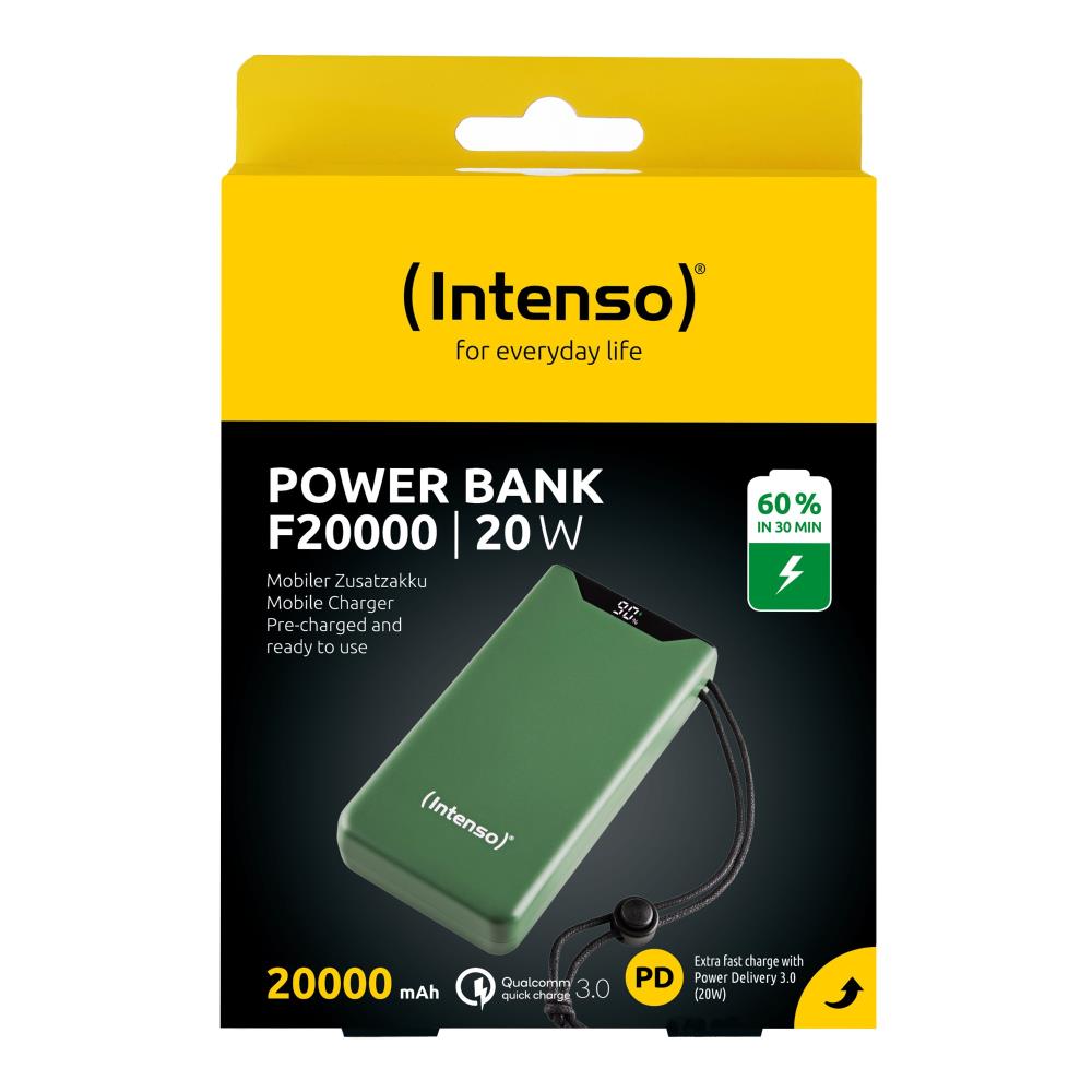 POWER BANK USB 20000MAH QC3.0/GREEN F20000 7332057 INTENSO - Image 4