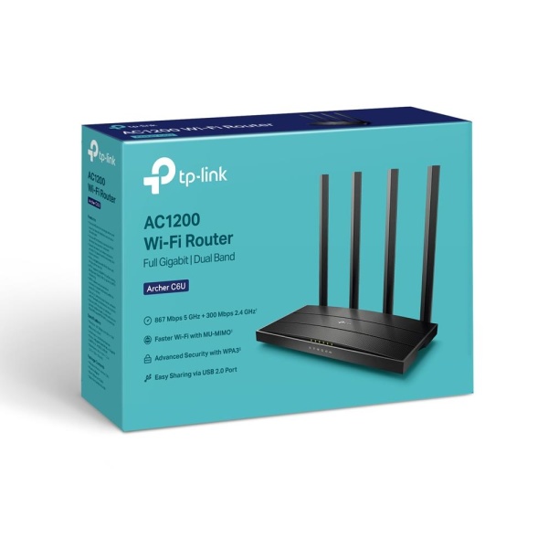 Wireless Router TP-LINK Wireless Router 1167 Mbps IEEE 802.11n IEEE 802.11ac USB 2.0 1 WAN 4x10/100/1000M Number of antennas 4 ARCHERC6U - Image 4