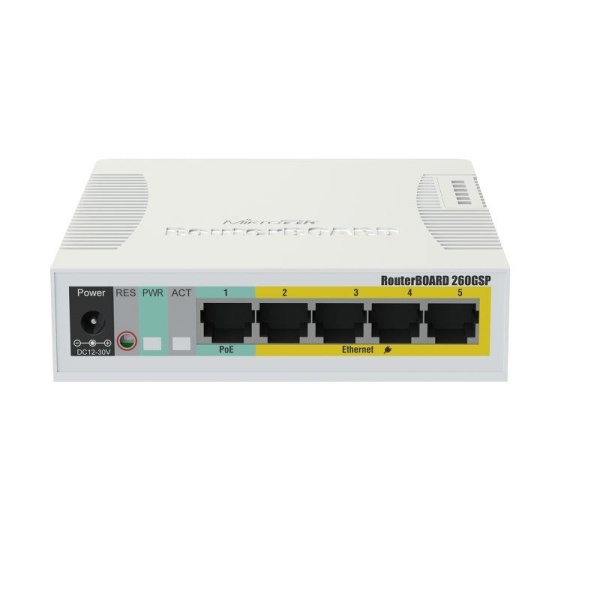 Switch MIKROTIK CSS106-1G-4P-1S 5x10Base-T / 100Base-TX / 1000Base-T 1xSFP CSS106-1G-4P-1S - Image 2