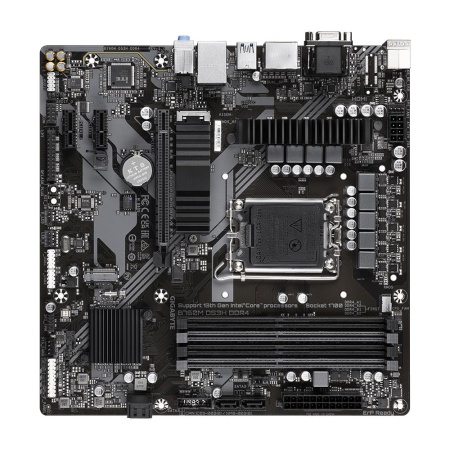 Mainboard GIGABYTE Intel B760 Express LGA1700 Micro-ATX Memory DDR4 Memory slots 4 2xPCI-Express 3.0 1x 1xPCI-Express 4.0 16x 2xM.2 1x15pin D-sub 1xHDMI 2xDisplayPort 2xUSB 2.0 3xUSB 3.2 1xUSB-C 1xPS/2 1xRJ45 3xAudio port B760MDS3HDDR4 - Image 3