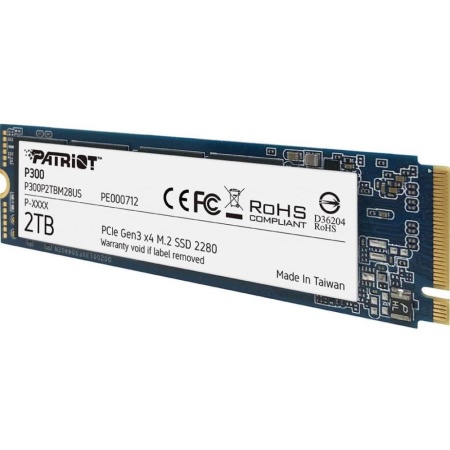 SSD PATRIOT P300 2TB M.2 PCIE NVMe QLC Write speed 1650 MBytes/sec Read speed 2100 MBytes/sec 3.8mm TBW 960 TB P300P2TBM28 - Image 3
