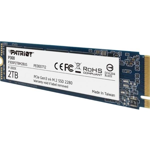 SSD PATRIOT P300 2TB M.2 PCIE NVMe QLC Write speed 1650 MBytes/sec Read speed 2100 MBytes/sec 3.8mm TBW 960 TB P300P2TBM28 - Image 3