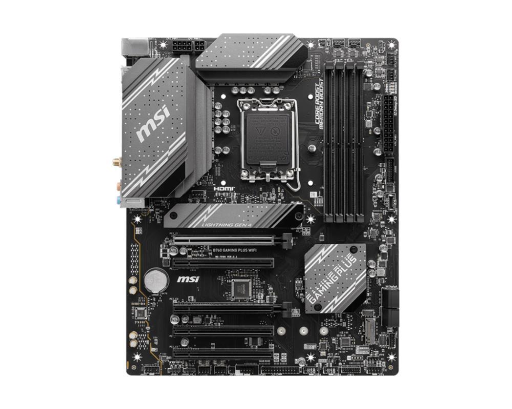 Mainboard MSI Intel B760 Express LGA1700 ATX Memory DDR5 Memory slots 4 5xPCI-Express 16x 2xM.2 1xHDMI 1xDisplayPort 2xUSB 2.0 2xUSB 3.2 1xUSB-C 1xPS/2 1xOptical S/PDIF 1xRJ45 5xAudio port B760GAMINGPLUSWIFI - Image 2