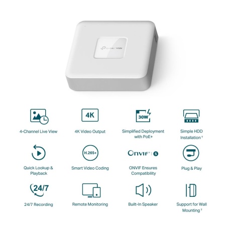 NET VIDEO RECORDER 4CH/VIGI NVR1104H-4P TP-LINK - Image 2