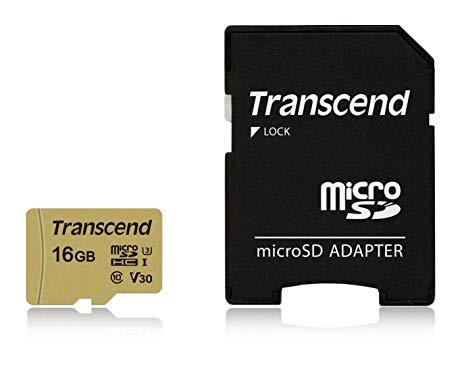 MEMORY MICRO SDHC 16GB W/ADAPT/UHS-I TS16GUSD500S TRANSCEND