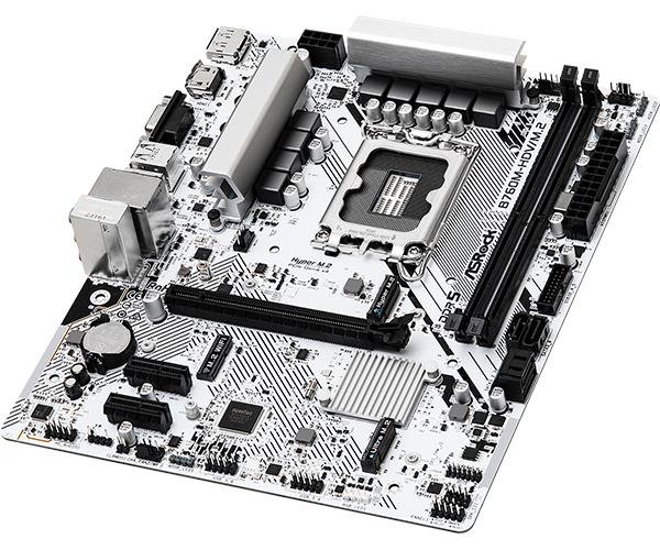 Mainboard ASROCK Intel B760 Express LGA1700 Micro-ATX Memory DDR5 Memory slots 2 2xPCI-Express 3.0 1x 1xPCI-Express 4.0 16x 1xM.2 1x15pin D-sub 1xHDMI 1xDisplayPort 1xAV-In 1xAV-out 1xMicrophone 2xUSB 2.0 3xUSB 3.2 1xUSB-C 1xRJ45 B760M-HDV/M.2 - Image 3