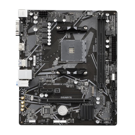 Mainboard GIGABYTE AMD A520 SAM4 Micro-ATX Memory DDR4 Memory slots 2 1xPCI-Express 3.0 1x 1xPCI-Express 3.0 16x 1xM.2 1x15pin D-sub 1xHDMI 2xUSB 2.0 4xUSB 3.2 1xPS/2 1xRJ45 3xAudio port A520MKV21.1 - Image 2