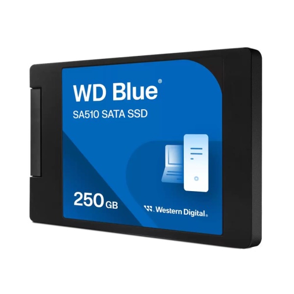 SSD WESTERN DIGITAL Blue SA510 250GB SATA 3.0 Write speed 440 MBytes/sec Read speed 555 MBytes/sec 2,5" TBW 100 TB MTBF 1750000 hours WDS250G3B0A - Image 2