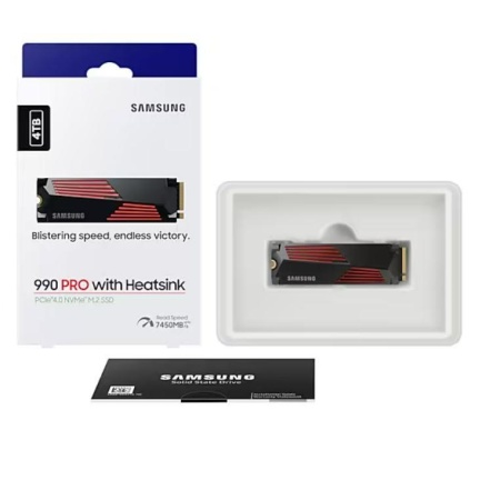 SSD SAMSUNG 990 PRO with Heatsink 4TB M.2 PCIe Gen4 NVMe TLC Write speed 6900 MBytes/sec Read speed 7450 MBytes/sec 2.3mm TBW 1200 TB MTBF 1500000 hours MZ-V9P4T0GW - Image 4