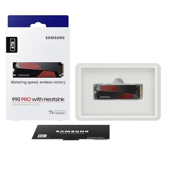 SSD SAMSUNG 990 PRO with Heatsink 4TB M.2 PCIe Gen4 NVMe TLC Write speed 6900 MBytes/sec Read speed 7450 MBytes/sec 2.3mm TBW 1200 TB MTBF 1500000 hours MZ-V9P4T0GW - Image 4