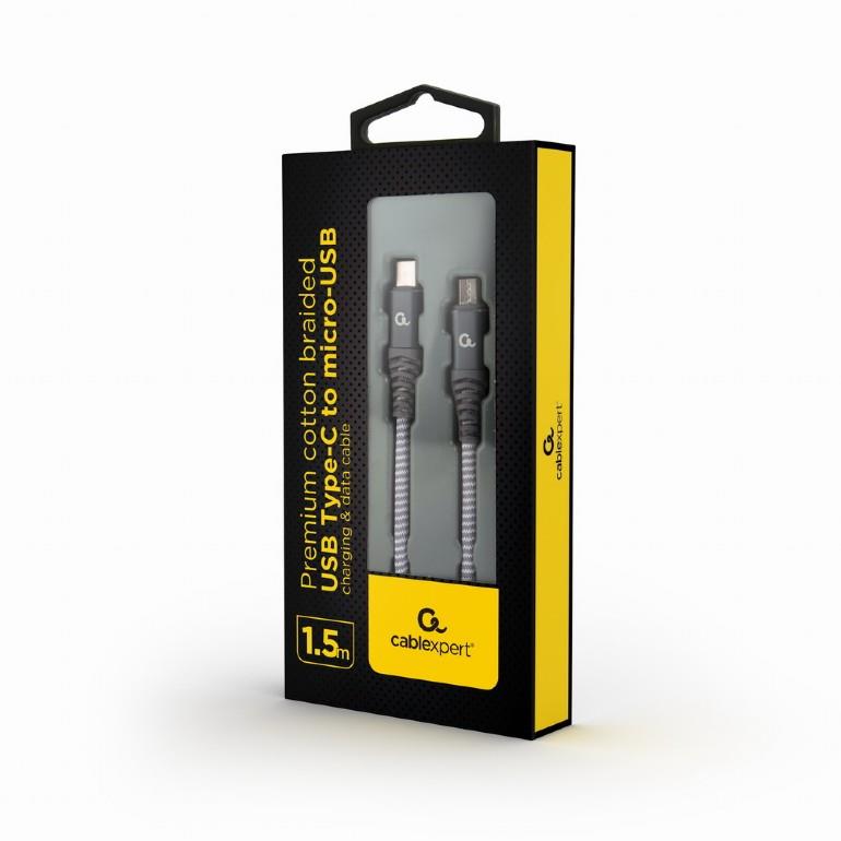 CABLE USB-C TO MICROUSB 1.5M/CC-USB2B-CMMBM-1.5M GEMBIRD - Image 2