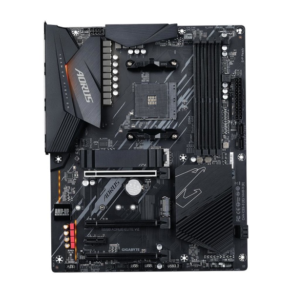 Mainboard GIGABYTE AMD B550 SAM4 ATX Memory DDR4 Memory slots 4 1xPCI-Express 16x 2xPCI-Express 3.0 1x 1xPCI-Express 3.0 2x 2xM.2 1xHDMI 1xDisplayPort 2xUSB 2.0 5xUSB 3.2 1xOptical S/PDIF 1xRJ45 5xAudio port B550AORUSELITEV21.5 - Image 2