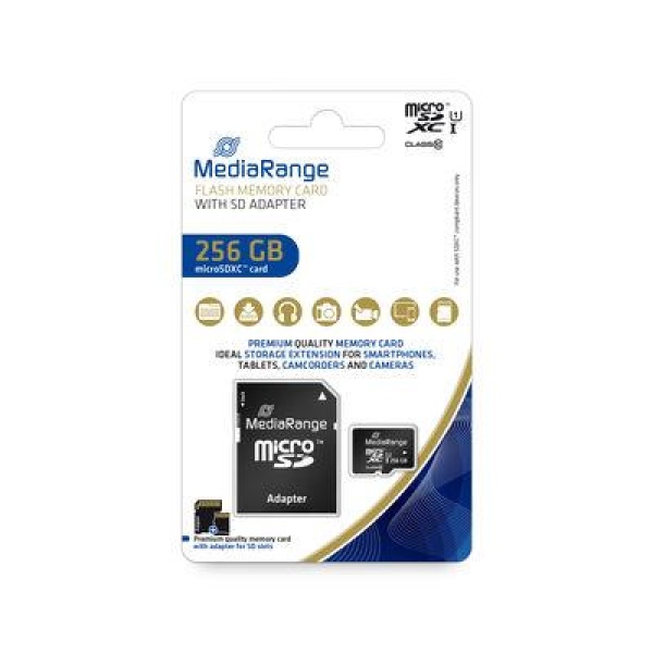 MEMORY MICRO SDXC 256GB UHS-1/W/ADAPTER MR946 MEDIARANGE - Image 2