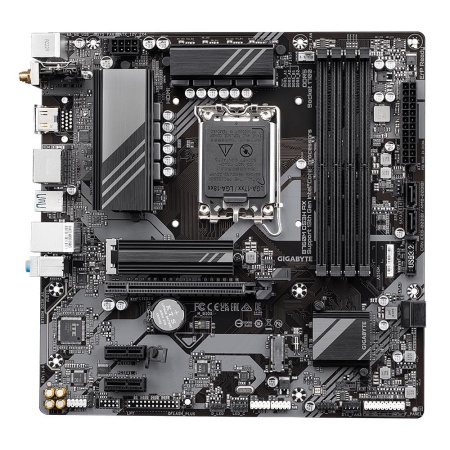 Mainboard GIGABYTE Intel B760 Express LGA1700 Micro-ATX Memory DDR5 Memory slots 4 2xPCI-Express 3.0 1x 1xPCI-Express 4.0 16x 2xM.2 1xHDMI 2xDisplayPort 2xAudio-In 1xAudio-Out 2xUSB 2.0 3xUSB 3.2 1xUSB-C 1xPS/2 1xRJ45 B760MDS3HAX1.2 - Image 2