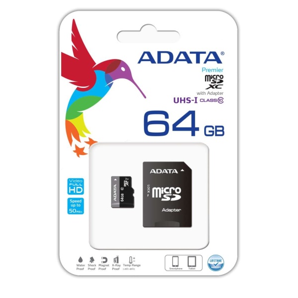MEMORY MICRO SDXC 64GB CLASS10/W/AD AUSDX64GUICL10-RA1 ADATA - Image 2