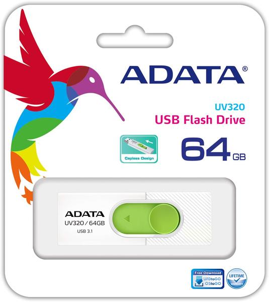 MEMORY DRIVE FLASH USB3.1 64GB/WHITE AUV320-64G-RWHGN ADATA - Image 2