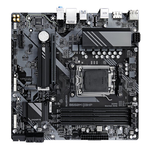 Mainboard GIGABYTE AMD B650 SAM5 Micro-ATX Memory DDR5 Memory slots 4 1xPCI-Express 3.0 1x 1xPCI-Express 4.0 16x 2xM.2 1xHDMI 2xDisplayPort 2xUSB 2.0 3xUSB 3.2 1xUSB-C 1xPS/2 1xRJ45 3xAudio port B650MD3HP - Image 4