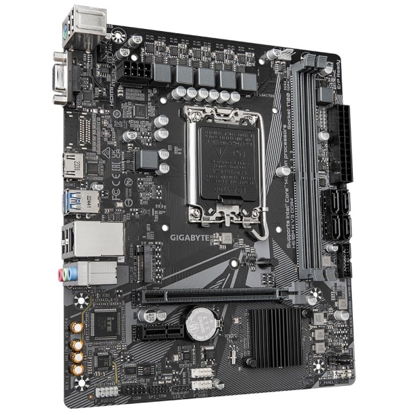 Mainboard GIGABYTE Intel H610 LGA1700 Micro-ATX Memory DDR4 Memory slots 2 1xPCI-Express 3.0 1x 1xPCI-Express 4.0 16x 1xM.2 1x15pin D-sub 1xHDMI 4xUSB 2.0 2xUSB 3.2 1xPS/2 1xRJ45 3xAudio port H610MHV3DDR4 - Image 3