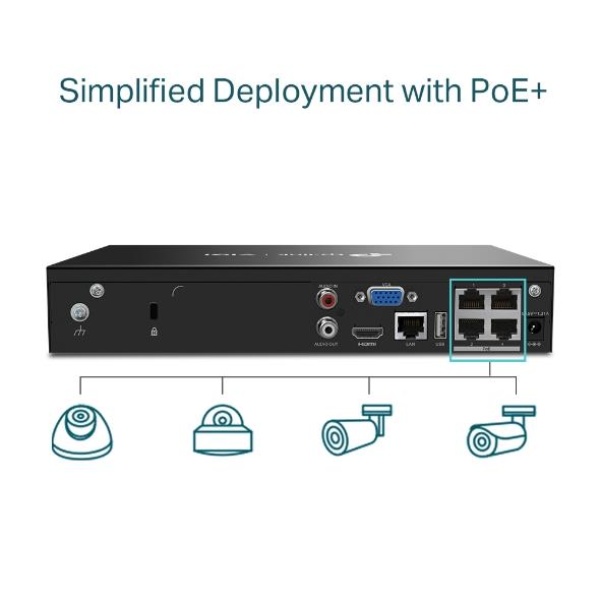 NET VIDEO RECORDER 4CH POE+/VIGI NVR1004H-4P TP-LINK - Image 2