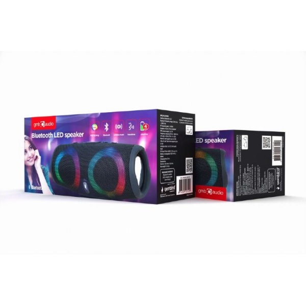 Portable Speaker GEMBIRD Black Portable/Wireless 1xAudio-In 1xUSB 2.0 1xMicroSD Card Slot Bluetooth SPK-BT-LED-02 - Image 4