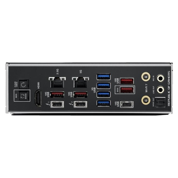 Mainboard ASUS Intel Z890 LGA1851 ATX Memory DDR5 Memory slots 4 1xPCI-Express 4.0 1x 1xPCI-Express 4.0 16x 1xPCI-Express 5.0 16x 6xM.2 1xHDMI 1xAudio-In 1xAudio-Out 4xUSB 3.0 4xUSB 3.1 1xUSB-C 2xUSB-C w/Thunderbolt 1xOptical S/PDIF 2xRJ45 ROGMAXIMUSZ890HERO - Image 9
