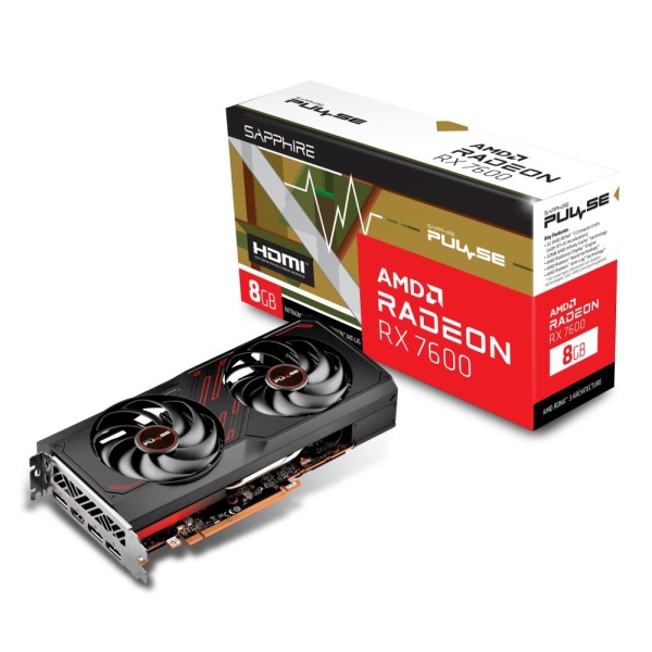 Graphics Card SAPPHIRE AMD Radeon RX 7600 8 GB GDDR6 128 bit PCIE 4.0 8x Dual Slot Fansink 1xHDMI 3xDisplayPort 11324-01-20G