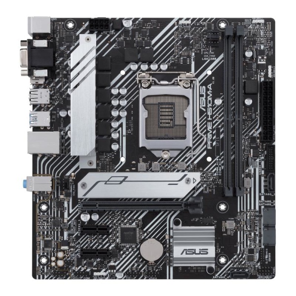 Mainboard ASUS Intel H510 LGA1200 MicroATX 2xPCI-Express 3.0 1x 1xPCI-Express 4.0 16x 1xM.2 Memory DDR4 Memory slots 2 1x15pin D-sub 1xHDMI 1xDisplayPort 2xAudio-In 1xAudio-Out 4xUSB 2.0 2xUSB 3.2 2xPS/2 1xRJ45 PRIMEH510M-A - Image 2