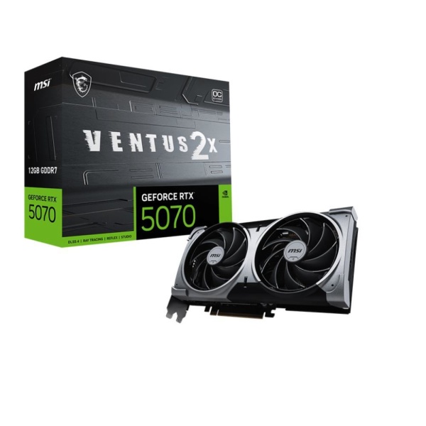 Graphics Card MSI NVIDIA GeForce RTX 5070 12 GB GDDR7 192 bit PCIE 5.0 16x Dual Slot Fansink 1xHDMI 3xDisplayPort RTX507012GVENTUS2XOC