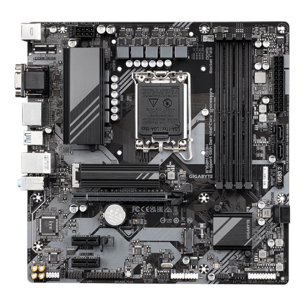 Mainboard GIGABYTE Intel B760 Express LGA1700 Micro-ATX Memory DDR5 Memory slots 4 2xPCI-Express 3.0 1x 1xPCI-Express 4.0 16x 2xM.2 1x15pin D-sub 1xHDMI 2xDisplayPort 2xUSB 2.0 3xUSB 3.2 1xUSB-C 1xPS/2 1xRJ45 3xAudio port B760MDS3H - Image 2