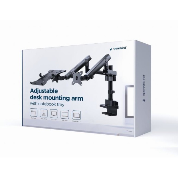 DISPLAY ACC MOUNTING ARM/NB TRAY MA-DA3-02 GEMBIRD - Image 6