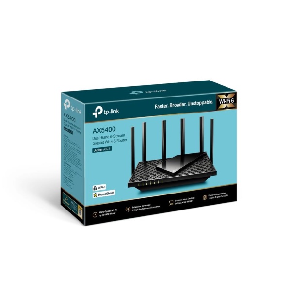 Wireless Router TP-LINK 5400 Mbps Wi-Fi 6 USB 3.0 1 WAN 4x10/100/1000M Number of antennas 6 ARCHERAX73 - Image 4