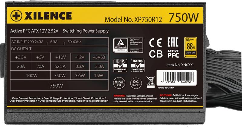 Power Supply XILENCE 750 Watts Efficiency 80 PLUS GOLD PFC Active XN335 - Image 5