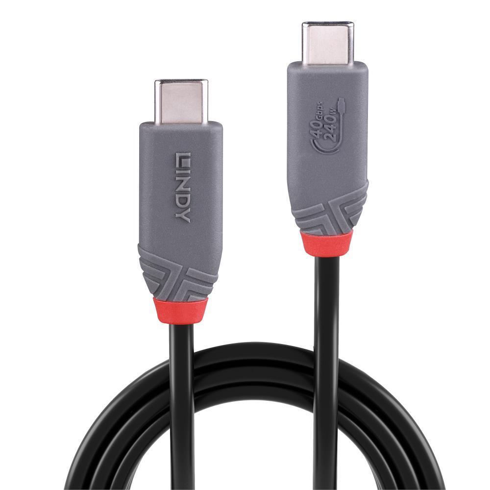 CABLE USB4 240W TYPE C 0.8M/40GBPS ANTHRA LINE 36956 LINDY - Image 2