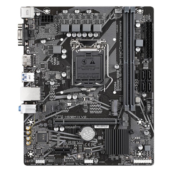 Mainboard GIGABYTE Intel Q470 Express LGA1200 Micro-ATX Memory DDR4 Memory slots 2 1xPCI-Express 3.0 1x 1xPCI-Express 3.0 16x 1xM.2 1x15pin D-sub 1xHDMI 4xUSB 2.0 2xUSB 3.2 2xPS/2 1xRJ45 3xAudio port H510MHV22.0 - Image 2
