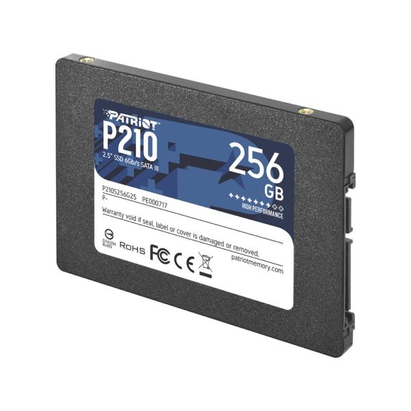 SSD PATRIOT P210 256GB SATA 3.0 Write speed 400 MBytes/sec Read speed 500 MBytes/sec 2,5" TBW 120 TB P210S256G25 - Image 2