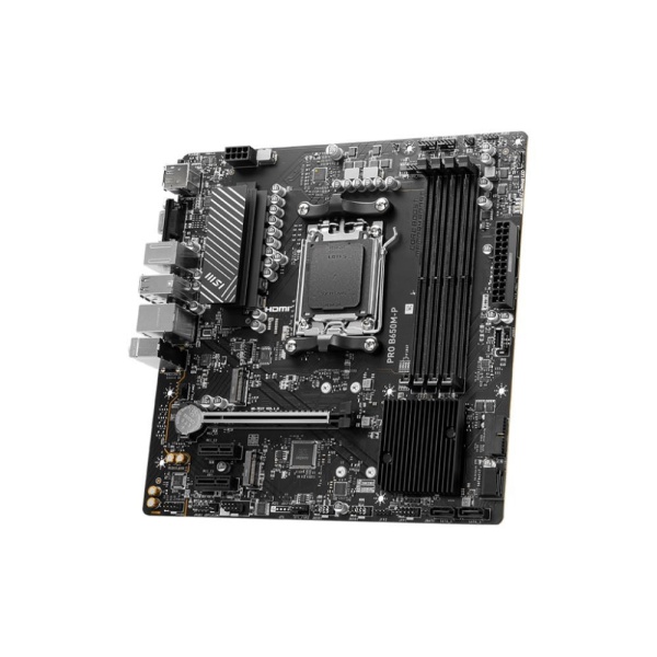 Mainboard MSI AMD B650 SAM5 Micro-ATX Memory DDR5 Memory slots 4 2xPCI-Express 1x 1xPCI-Express 16x 2xM.2 1x15pin D-sub 1xHDMI 1xDisplayPort 4xUSB 2.0 4xUSB 3.2 1xPS/2 1xRJ45 3xAudio port PROB650M-P - Image 3