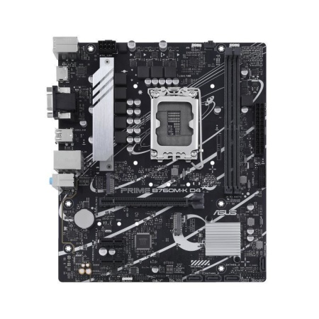 Mainboard ASUS Intel B760 Express LGA1700 Micro-ATX Memory DDR4 Memory slots 2 2xPCI-Express 4.0 1x 1xPCI-Express 4.0 16x 2xM.2 1x15pin D-sub 1xHDMI 2xUSB 2.0 4xUSB 3.2 1xPS/2 1xRJ45 3xAudio port PRIMEB760M-KD4 - Image 2