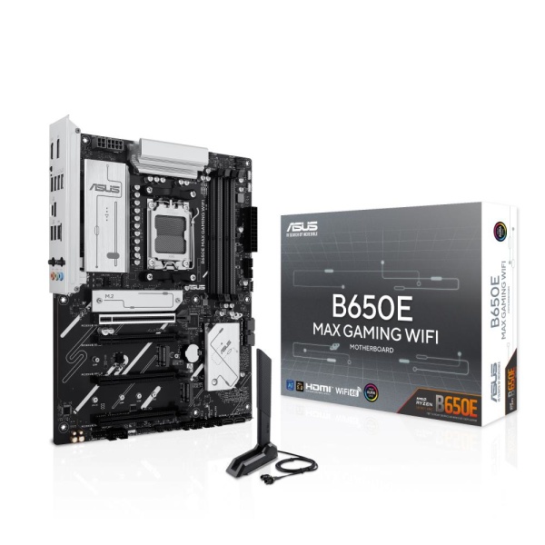 Mainboard ASUS AMD B650 SAM5 ATX Memory DDR5 Memory slots 4 2xPCI-Express 3.0 16x 1xPCI-Express 4.0 16x 1xPCI-Express 5.0 16x 3xM.2 1xHDMI 1xDisplayPort 2xUSB 2.0 5xUSB 3.2 1xUSB-C 1xRJ45 3xAudio port B650EMAXGAMINGWIFI
